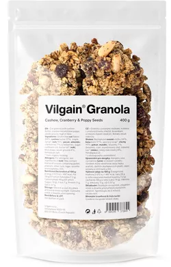 Vilgain Granola kešu, brusinky a mák 400 g