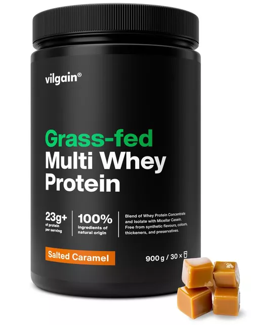 Vilgain Grass-Fed Multi Whey Protein – slaný karamel 900 g